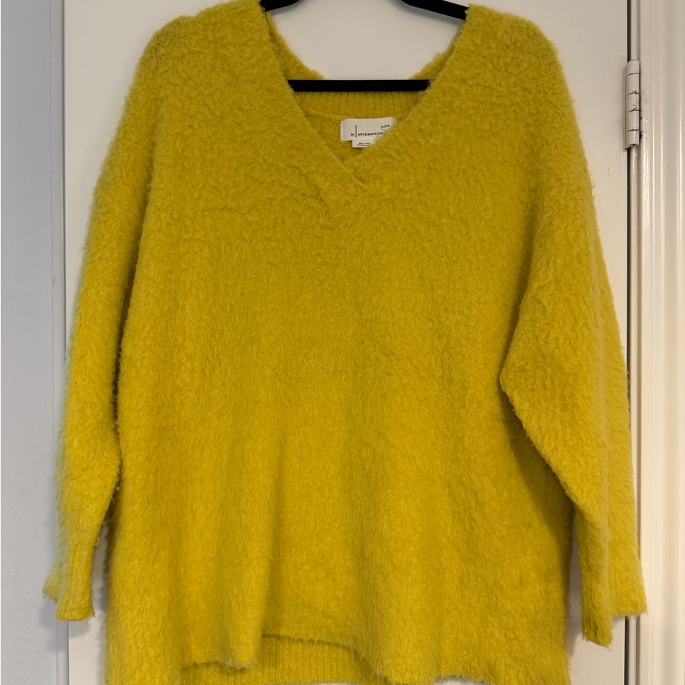 Anthropologie Sunny Yellow V-Neck Sweater